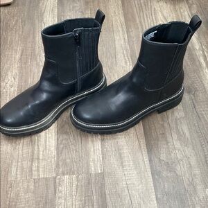 Black Leather Ankle Boots